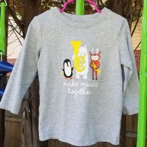 🍭Cat&Jack long sleeve Make music together 3T